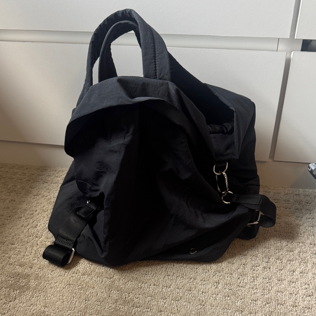 Black Men's Utility Backpack - Minimal Design